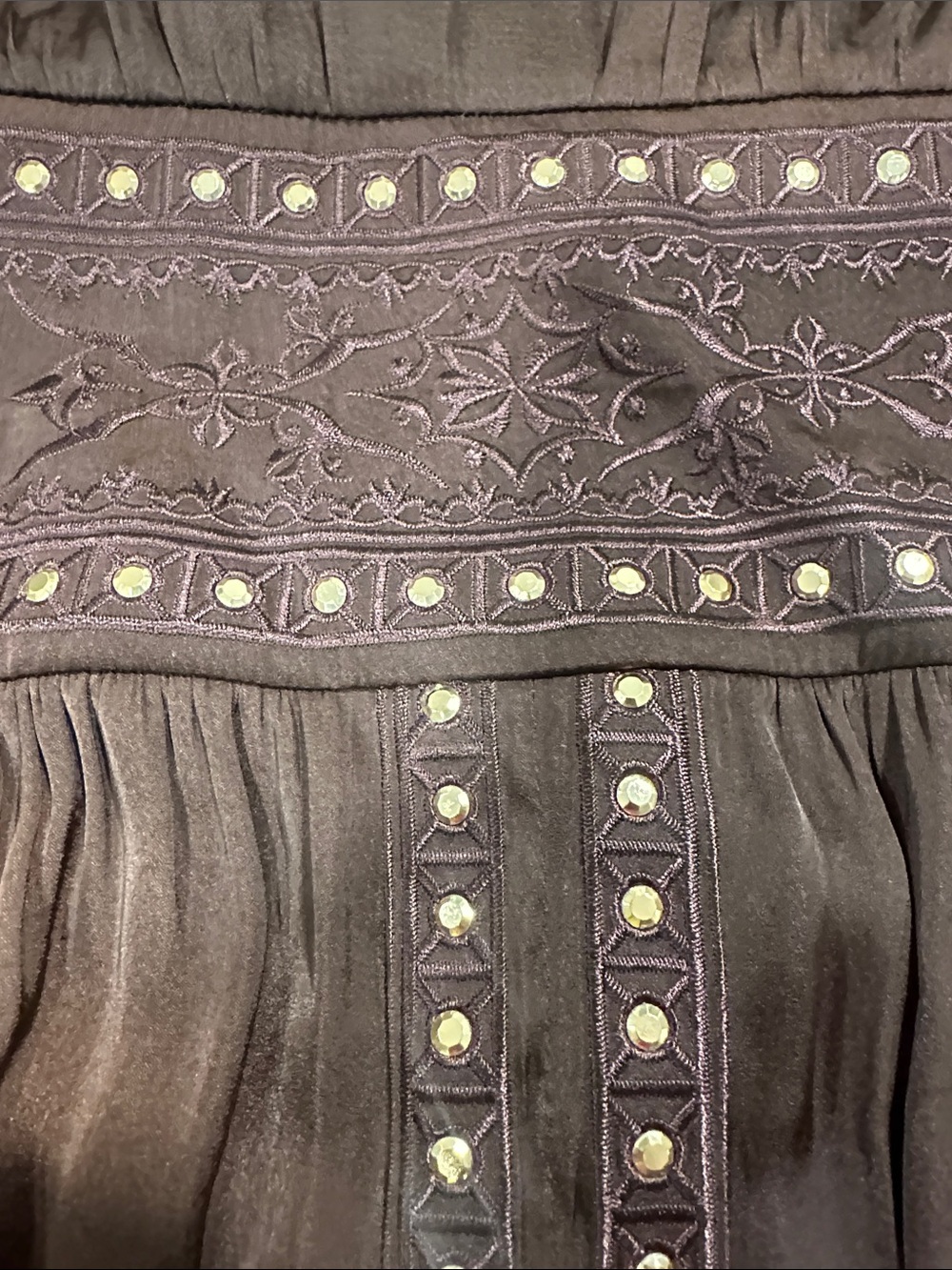 White House Black Market Brown Stud-Trim High-Low Dress 485 - Picture 6 of 11